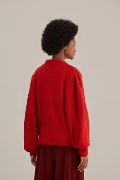 FARM Rio AMOUR EMBROIDERED KNIT SWEATER