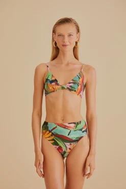 FARM Rio BANANA FOLIAGE HIGH WAISTED BIKINI BOTTOM