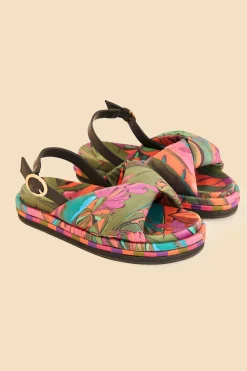 FARM Rio BANANA LEAVES PUFFY FLAT SANDAL