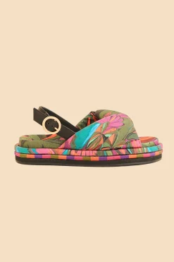 FARM Rio  BANANA LEAVES PUFFY FLAT SANDAL