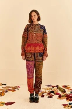 FARM Rio BANDANA DREAM MIXED LEOPARD TEXTURE SWEATSHIRT