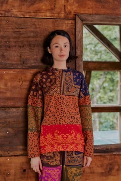 FARM Rio BANDANA DREAM MIXED LEOPARD TEXTURE SWEATSHIRT