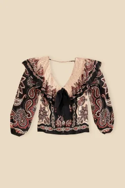 FARM Rio BLACK & WHITE SWEET MERMAIDS BLOUSE