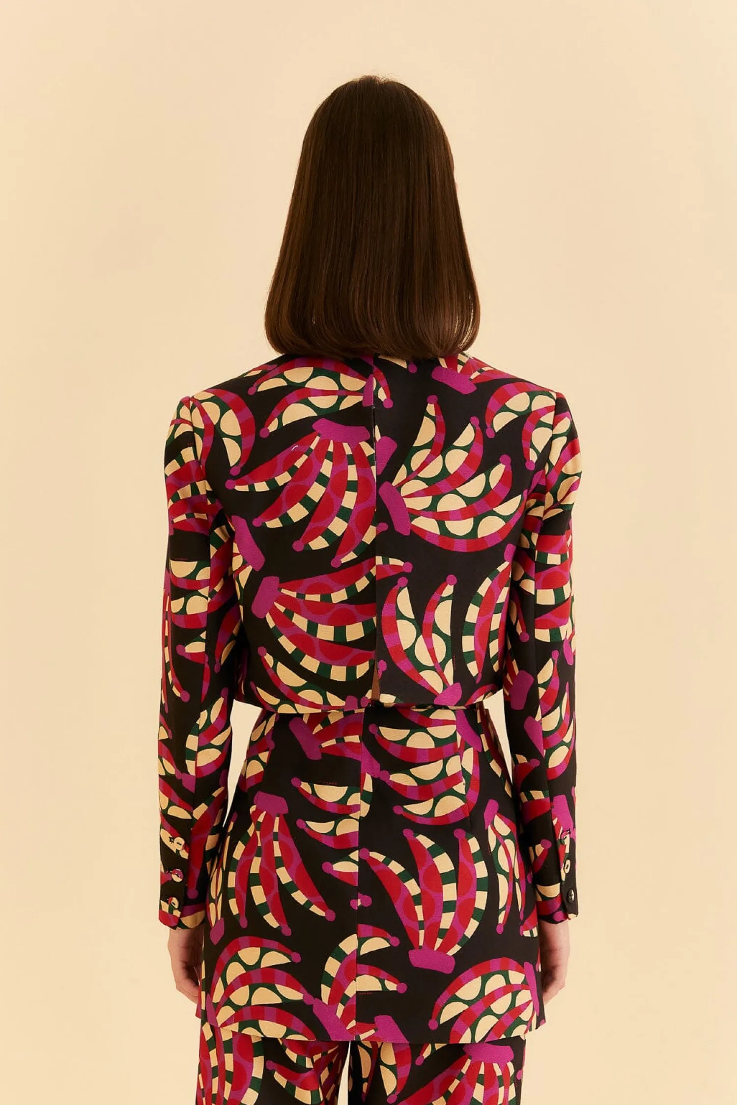 FARM Rio BLACK BANANA DOTS CUT OUT BLAZER