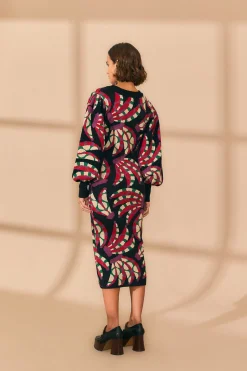 FARM Rio BLACK BANANA DOTS KNIT DRESS