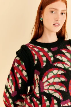 FARM Rio BLACK BANANA DOTS KNIT SWEATER