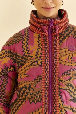 FARM Rio  BLACK BANANA DOTS TRICOT REVERSIBLE PUFFER JACKET