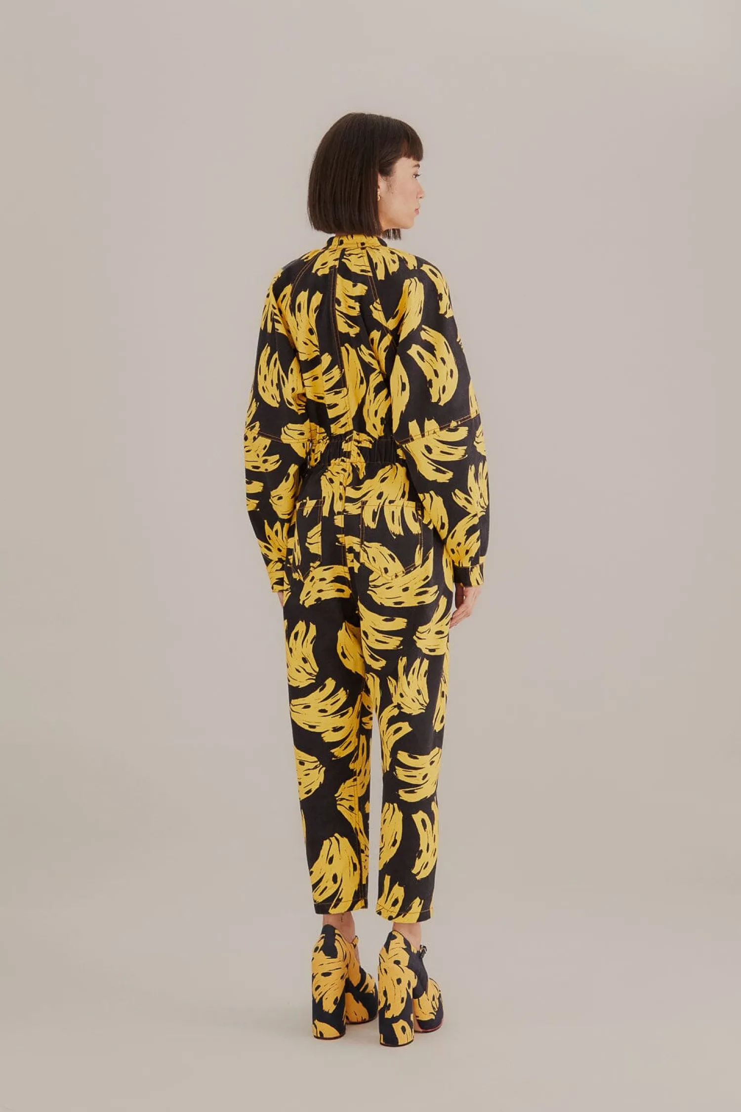 FARM Rio BLACK BOSSA BANANA JUMPSUIT