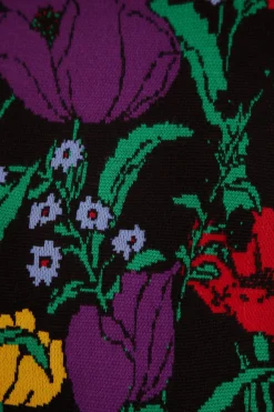 FARM Rio BLACK BUCOLIC GARDEN SWEATER DRESS