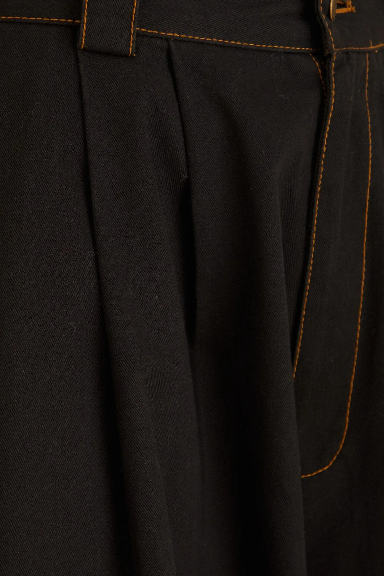 FARM Rio BLACK CANVAS MAXI PLEATED PANTS