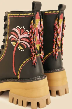 FARM Rio  BLACK EMBROIDERED MID BOOT