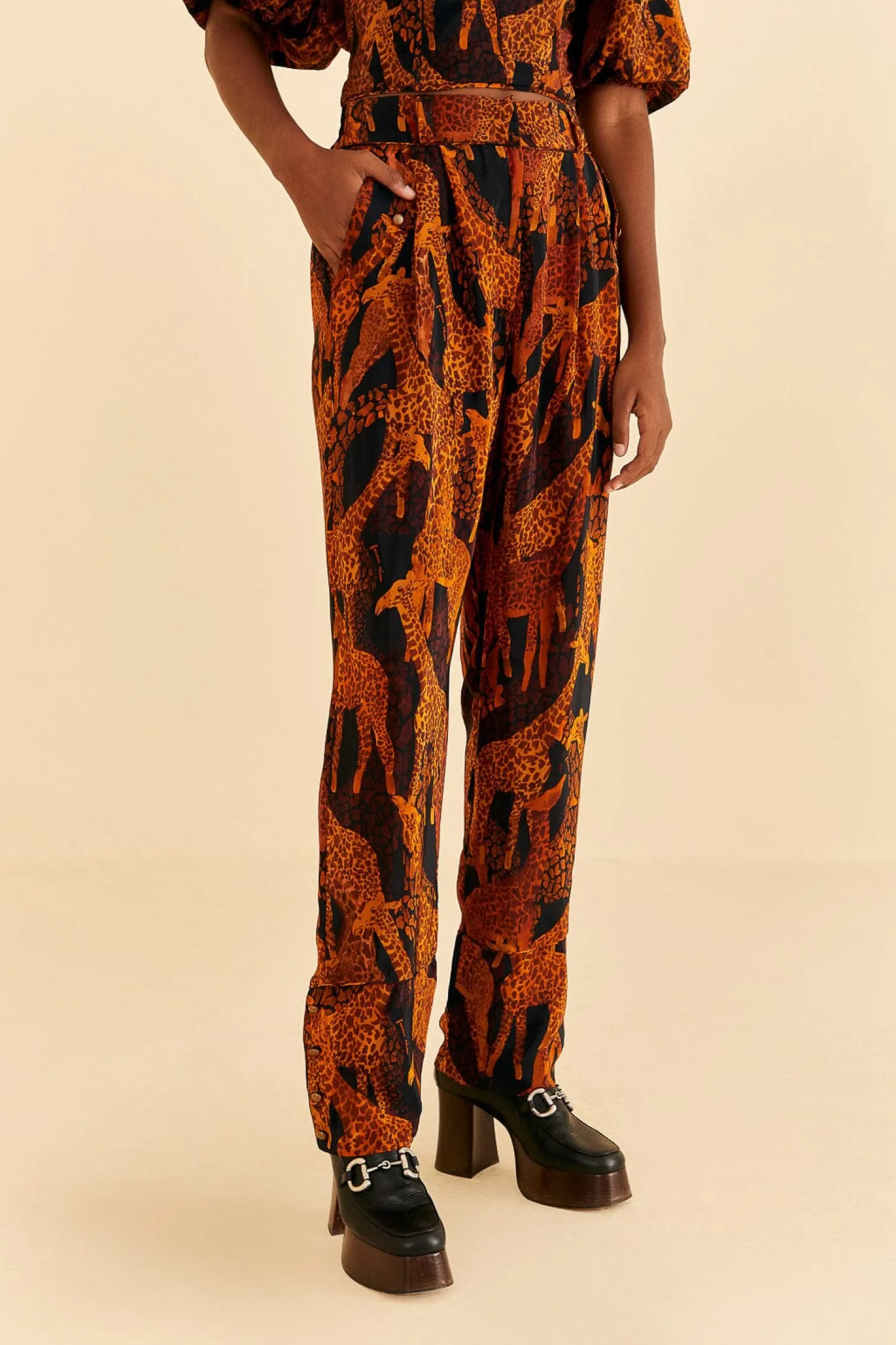 FARM Rio BLACK GIRAFFES PANTS