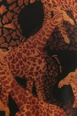 FARM Rio  BLACK GIRAFFES TULLE BLOUSE