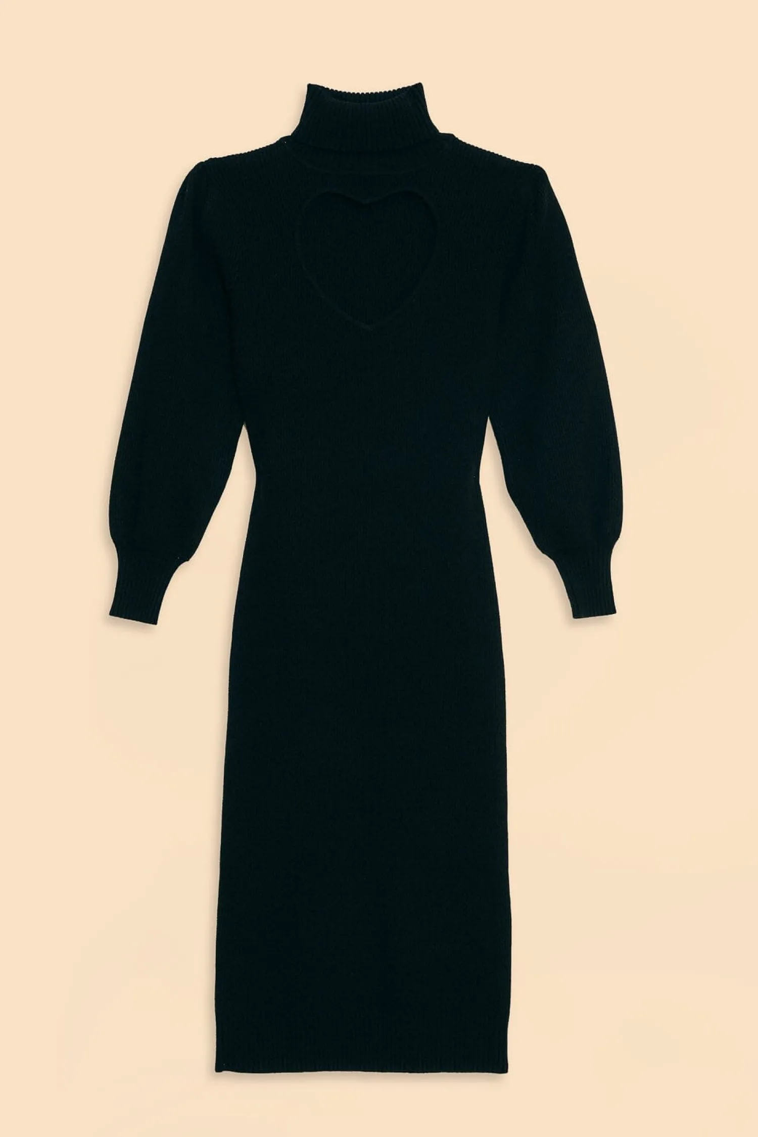 FARM Rio BLACK HEART NECKLINE KNIT DRESS