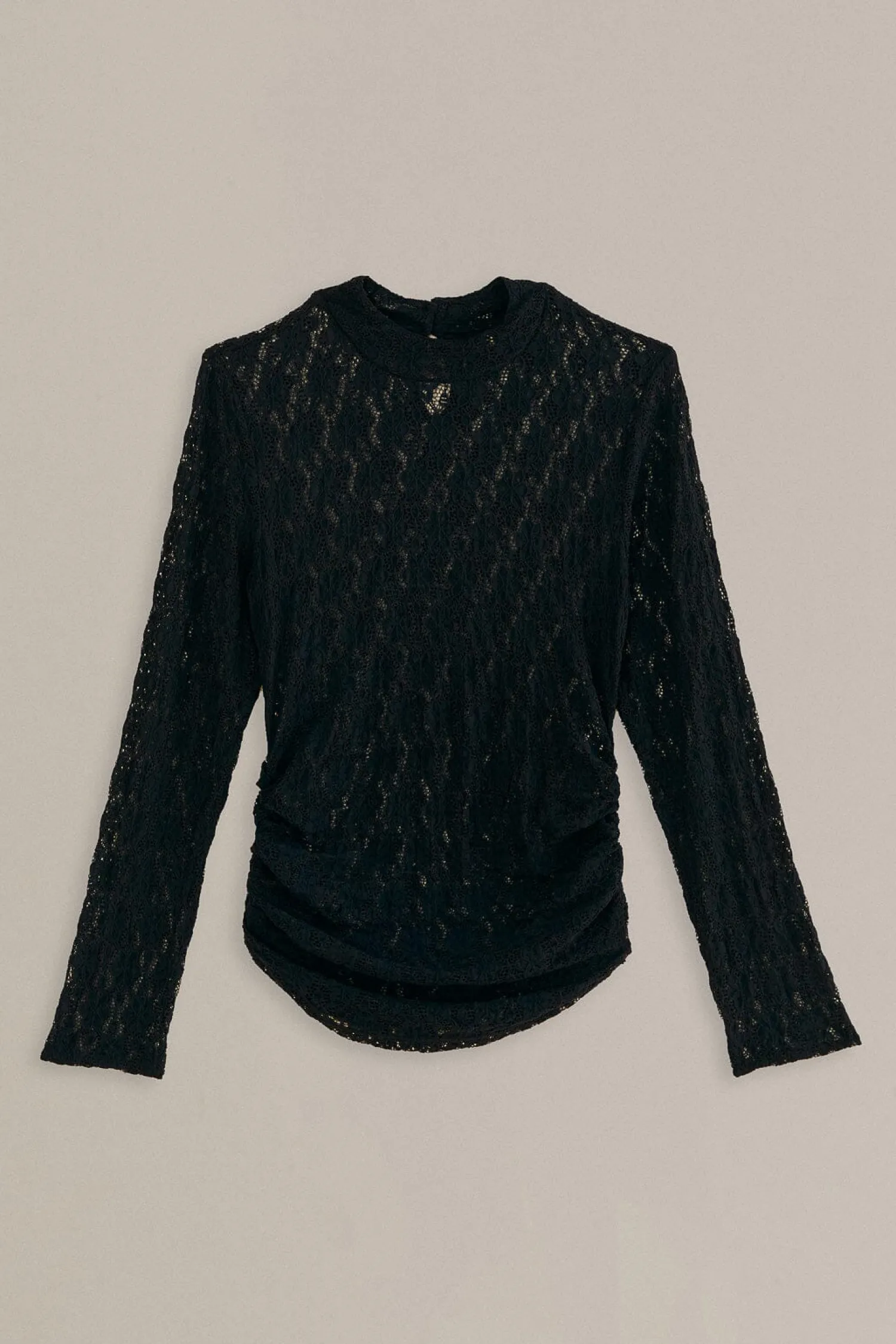 FARM Rio BLACK LACE LONG SLEEVE BLOUSE