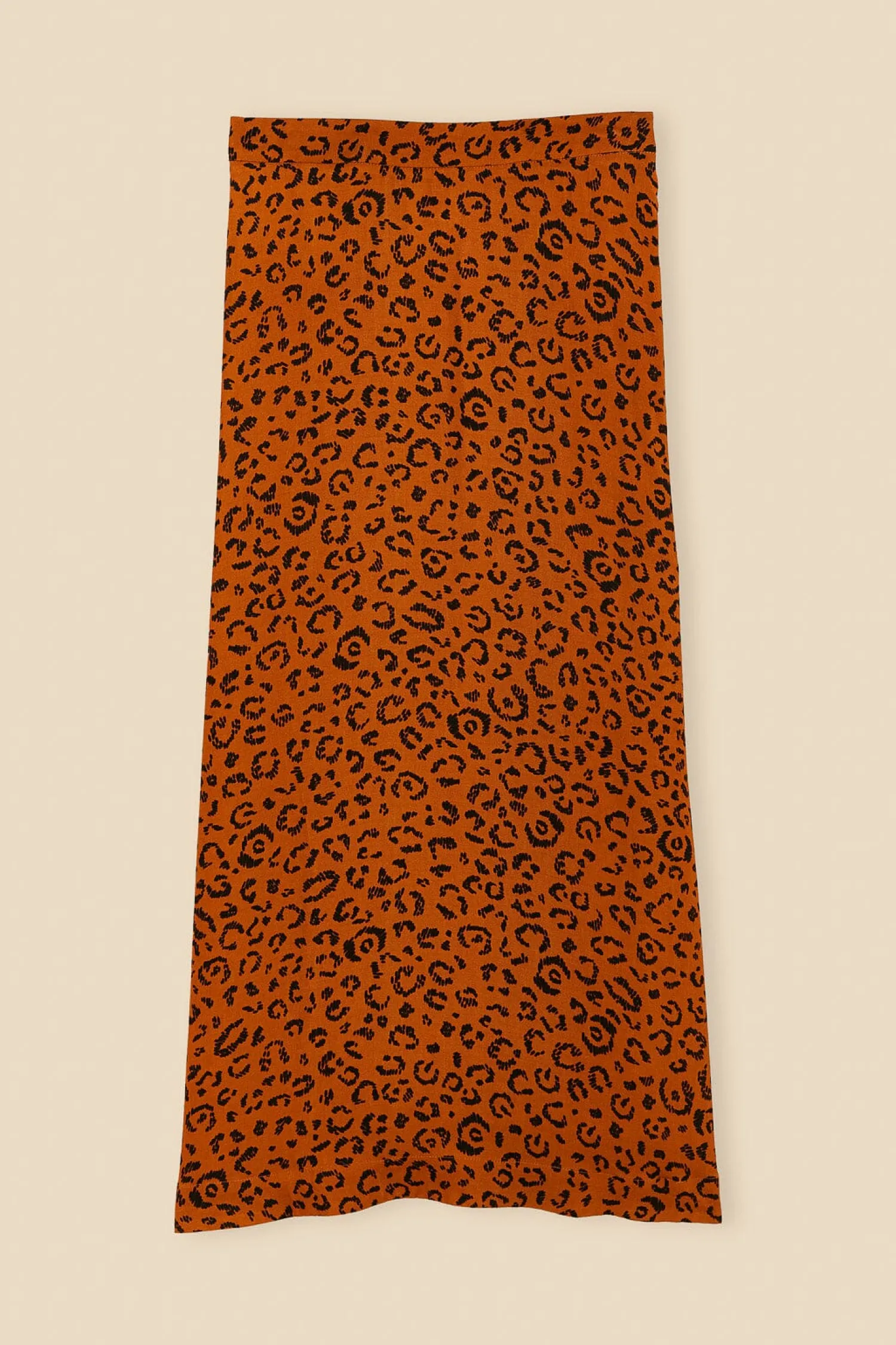 FARM Rio BLACK LEOPARDS TEXTURE MIDI SKIRT