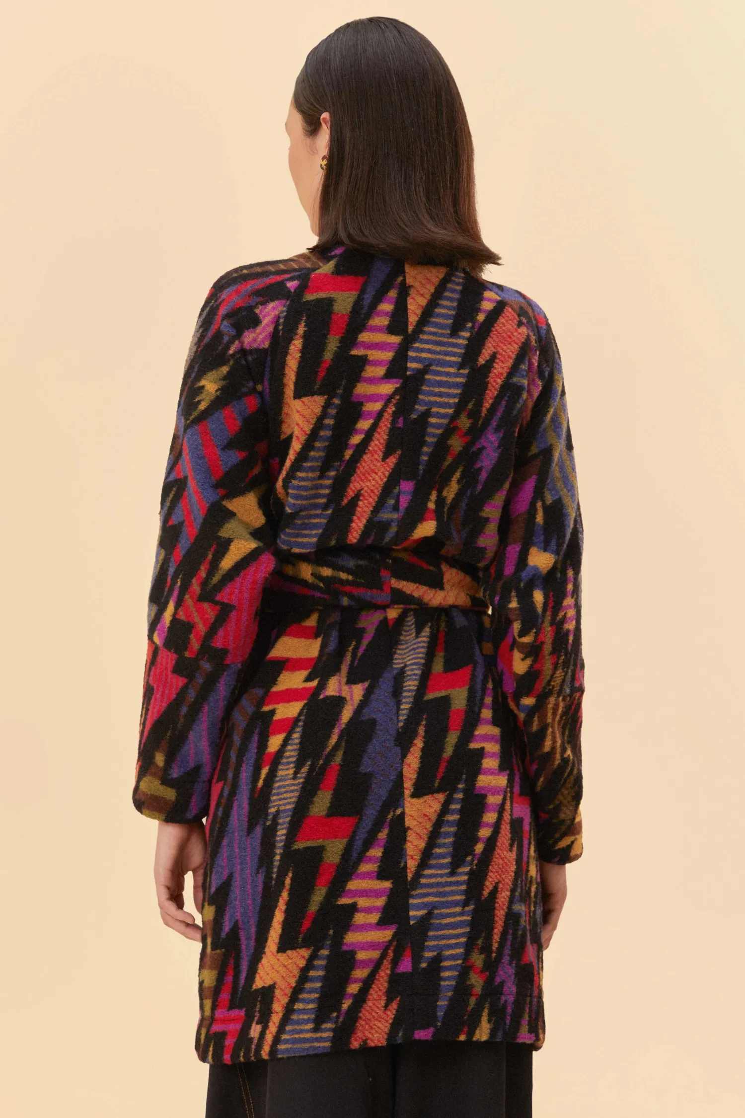 FARM Rio BLACK LIGHTNING MAXI FLEECE CARDIGAN
