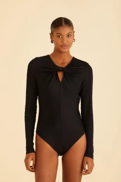 FARM Rio BLACK LONG SLEEVE BODYSUIT
