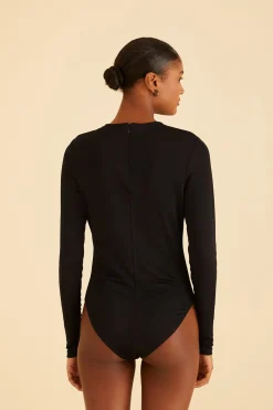 FARM Rio BLACK LONG SLEEVE BODYSUIT
