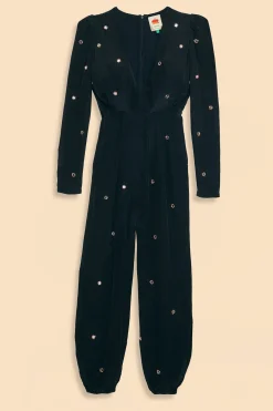 FARM Rio BLACK MIRROR EMBROIDERED JUMPSUIT