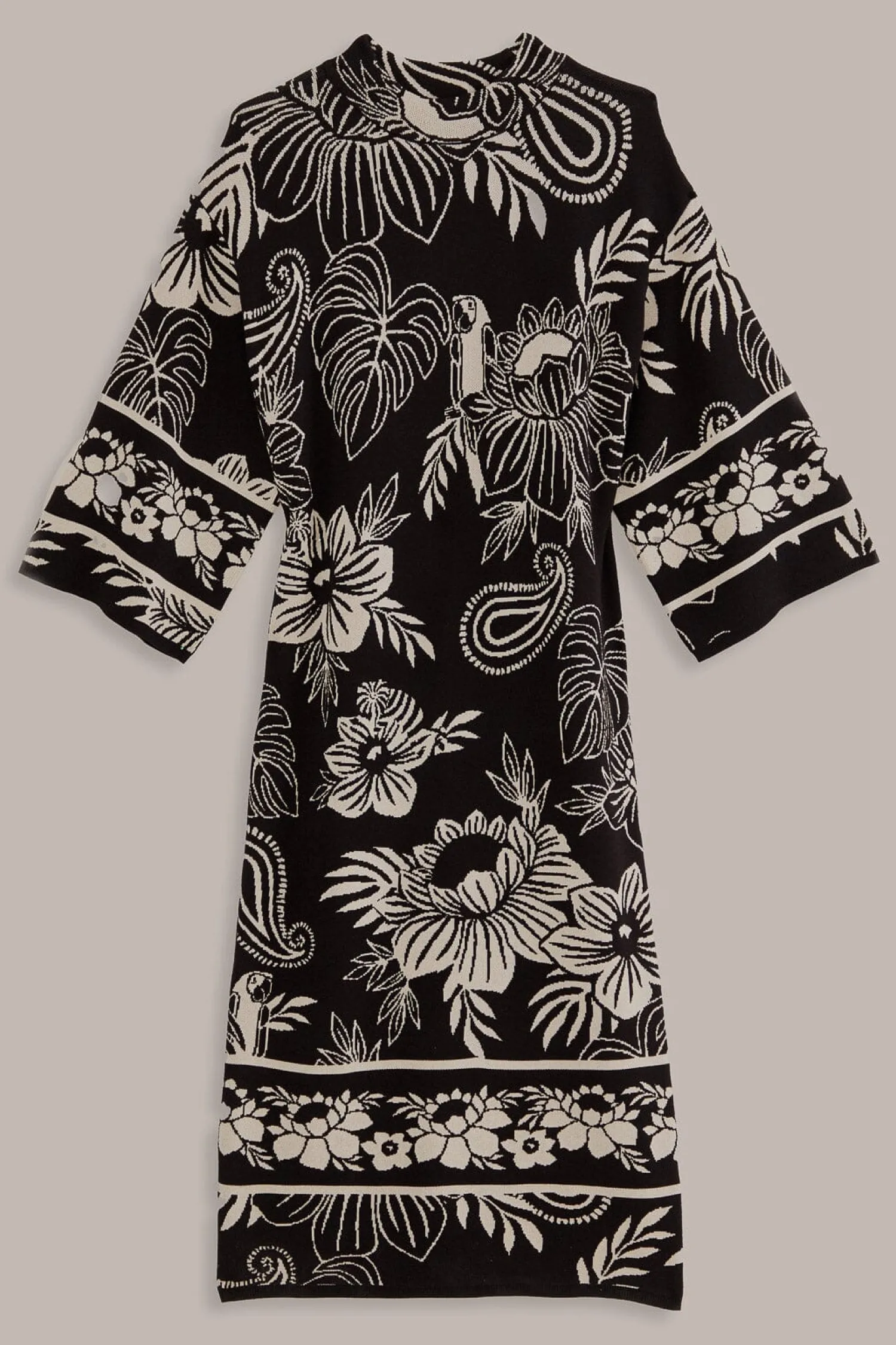 FARM Rio BLACK PAISLEY BLOOM KNIT DRESS