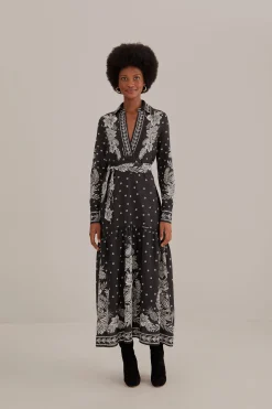 FARM Rio  BLACK PAISLEY BLOOM MAXI DRESS