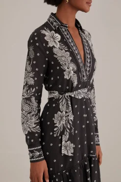 FARM Rio BLACK PAISLEY BLOOM MAXI DRESS