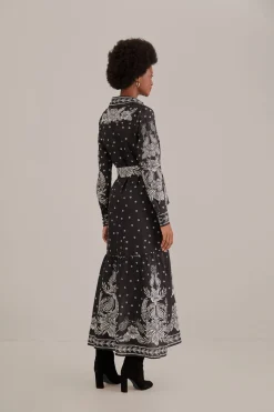 FARM Rio BLACK PAISLEY BLOOM MAXI DRESS