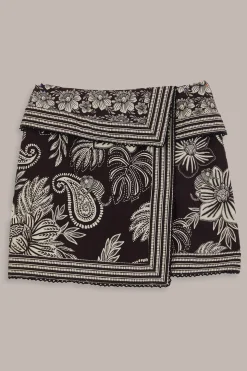 FARM Rio BLACK PAISLEY BLOOM MINI SKIRT