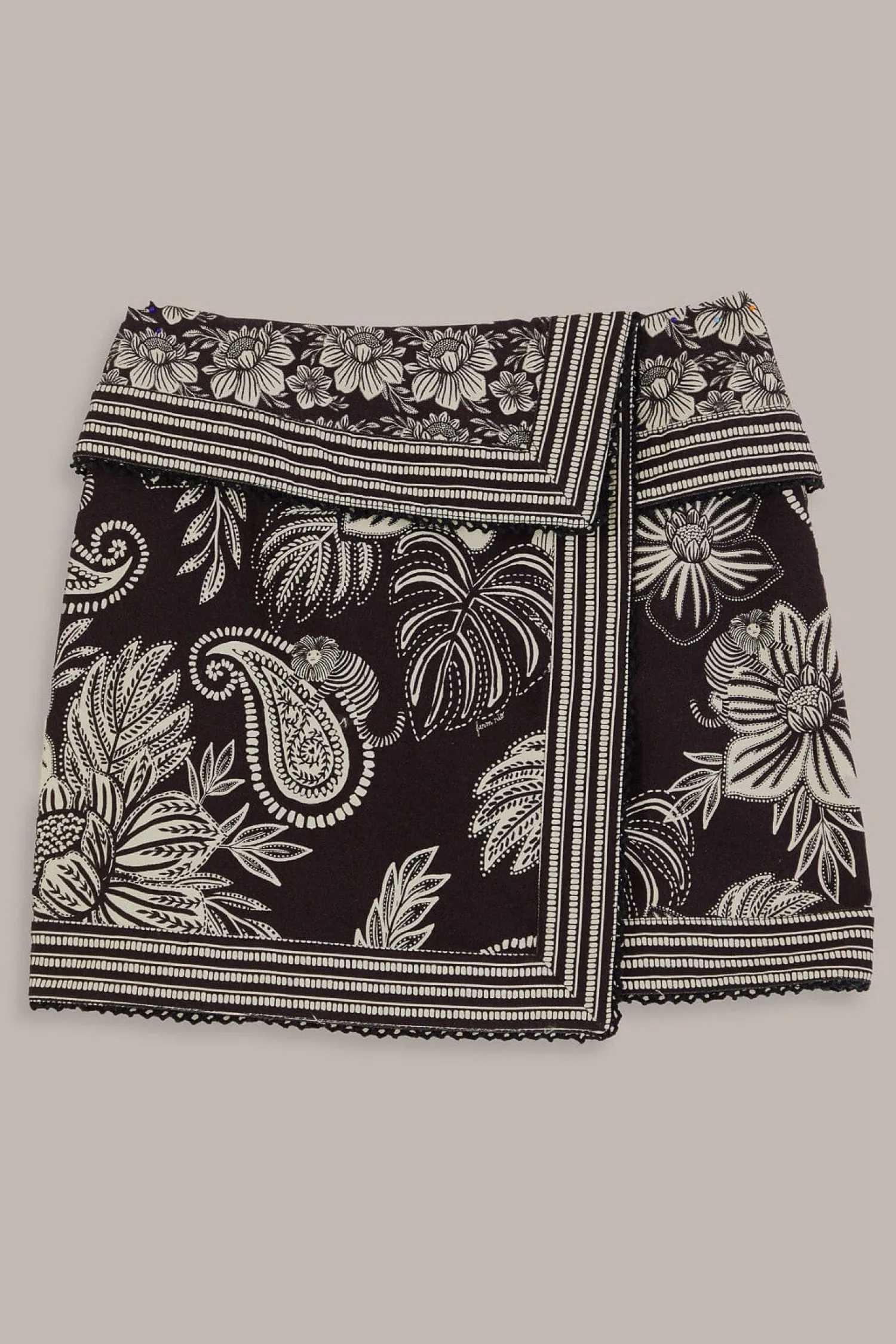 FARM Rio BLACK PAISLEY BLOOM MINI SKIRT