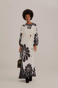 FARM Rio BLACK PALERMO CUT OUT LENZING™ ECOVERO™ VISCOSE MAXI DRESS