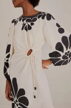 FARM Rio BLACK PALERMO CUT OUT LENZING™ ECOVERO™ VISCOSE MAXI DRESS
