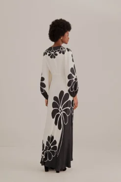 FARM Rio BLACK PALERMO CUT OUT LENZING™ ECOVERO™ VISCOSE MAXI DRESS