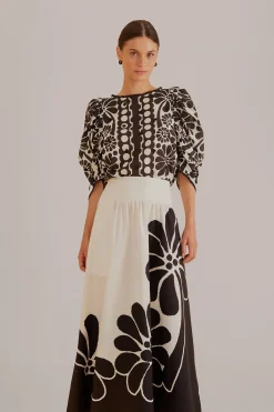 FARM Rio  BLACK PALERMO MAXI SKIRT