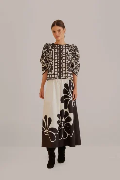 FARM Rio  BLACK PALERMO MAXI SKIRT