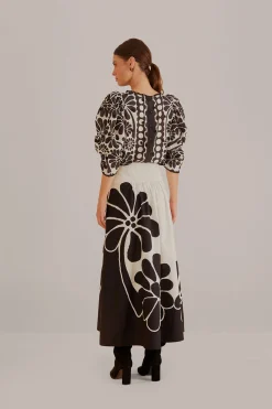 FARM Rio  BLACK PALERMO MAXI SKIRT