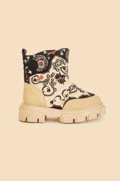 FARM Rio  BLACK PASSION SCARF PUFFY ANKLE BOOT