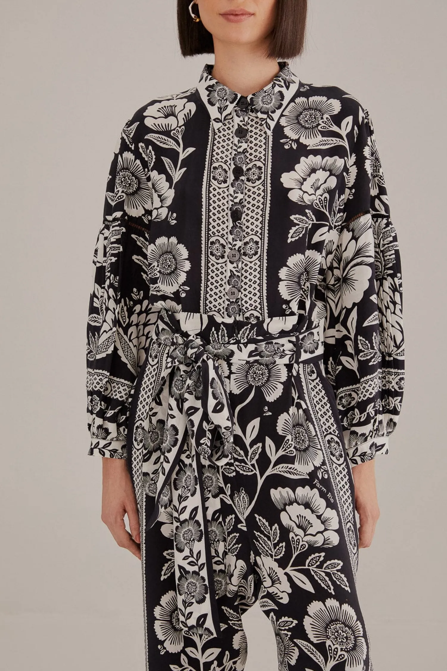 FARM Rio BLACK PINEAPPLE GARDEN JUMPSUIT