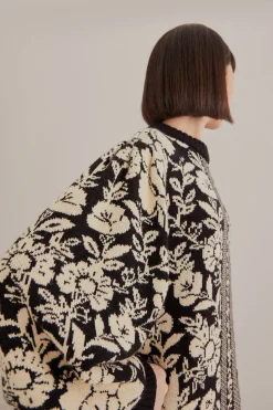 FARM Rio  BLACK PINEAPPLE GARDEN MINI SWEATER DRESS