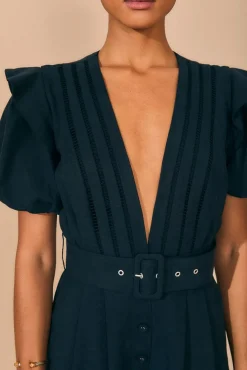 FARM Rio BLACK PLEATED SHORT SLEEVE JUMPSUIT
