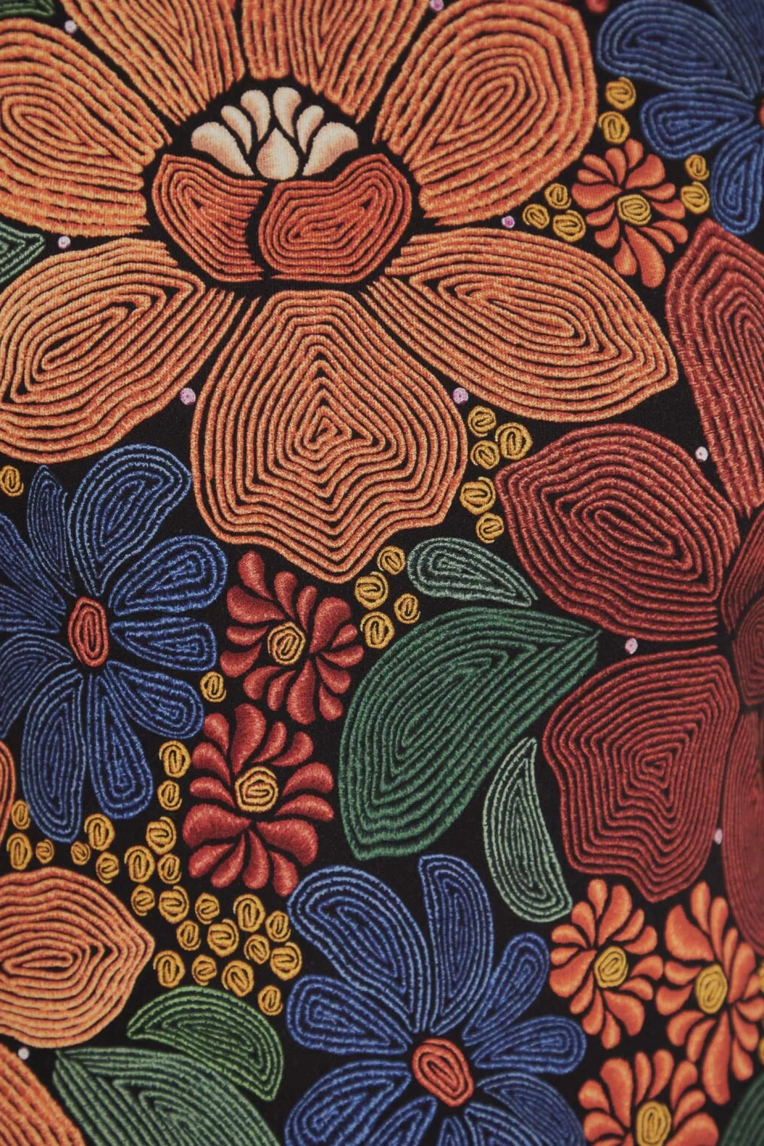 FARM Rio BLACK STITCHED FLOWERS LENZING™ ECOVERO™ VISCOSE MIDI DRESS