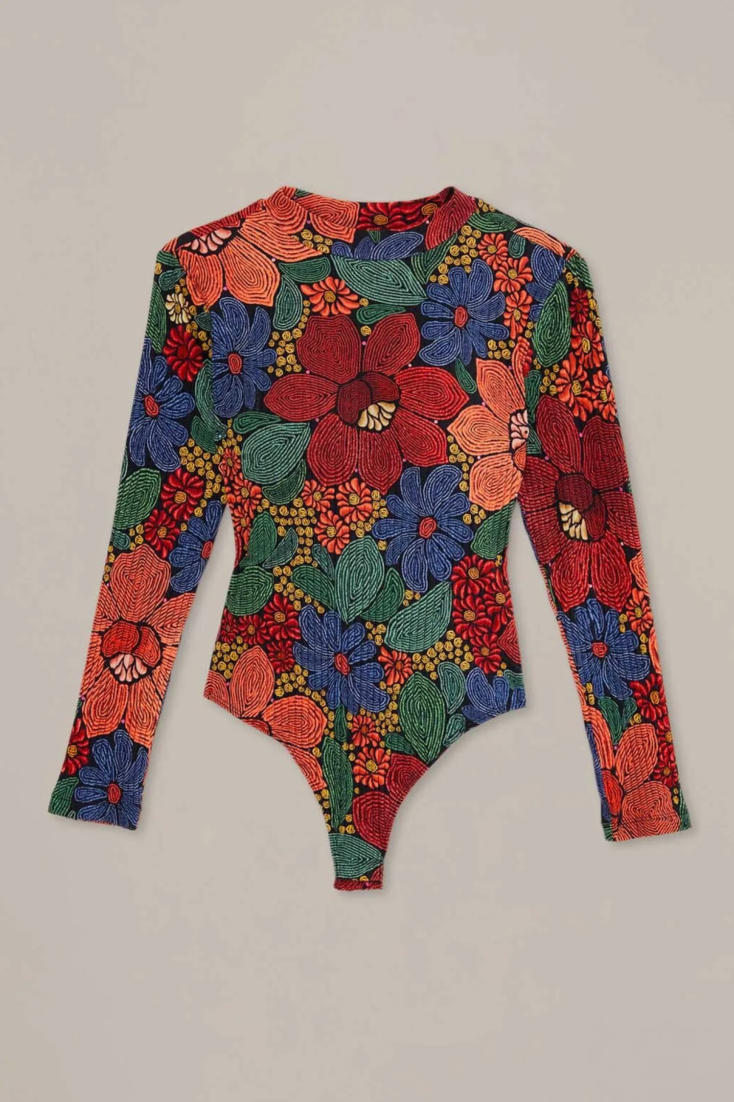 FARM Rio BLACK STITCHED FLOWERS ORGANIC COTTON BODYSUIT