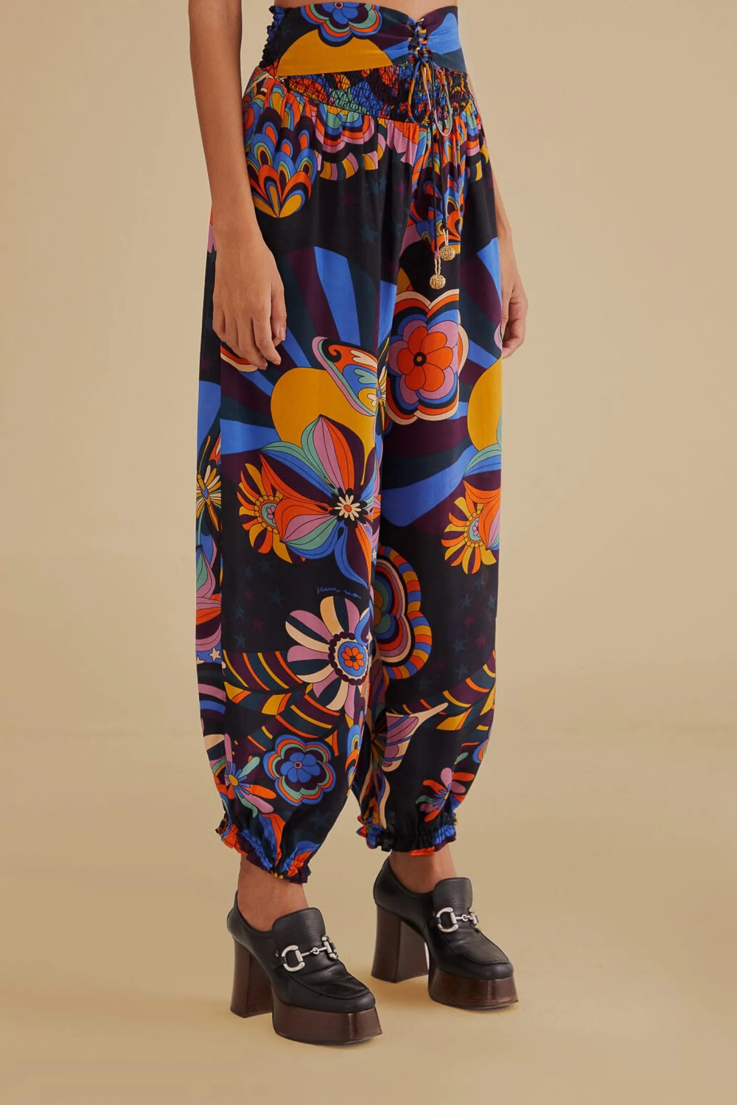 FARM Rio BLACK 70S VIBE PANTS