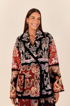 FARM Rio BLACK SWEET MERMAIDS KNIT BLAZER