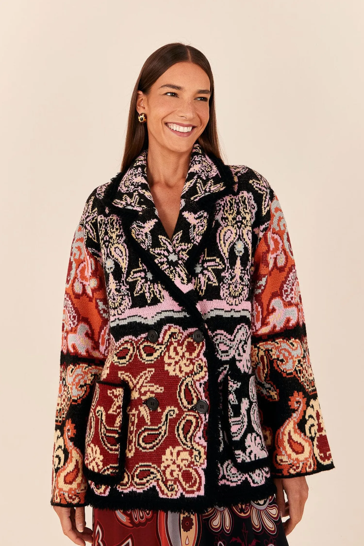 FARM Rio BLACK SWEET MERMAIDS KNIT BLAZER