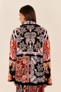 FARM Rio BLACK SWEET MERMAIDS KNIT BLAZER