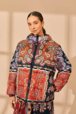 FARM Rio BLACK SWEET MERMAIDS REVERSIBLE PUFFER JACKET