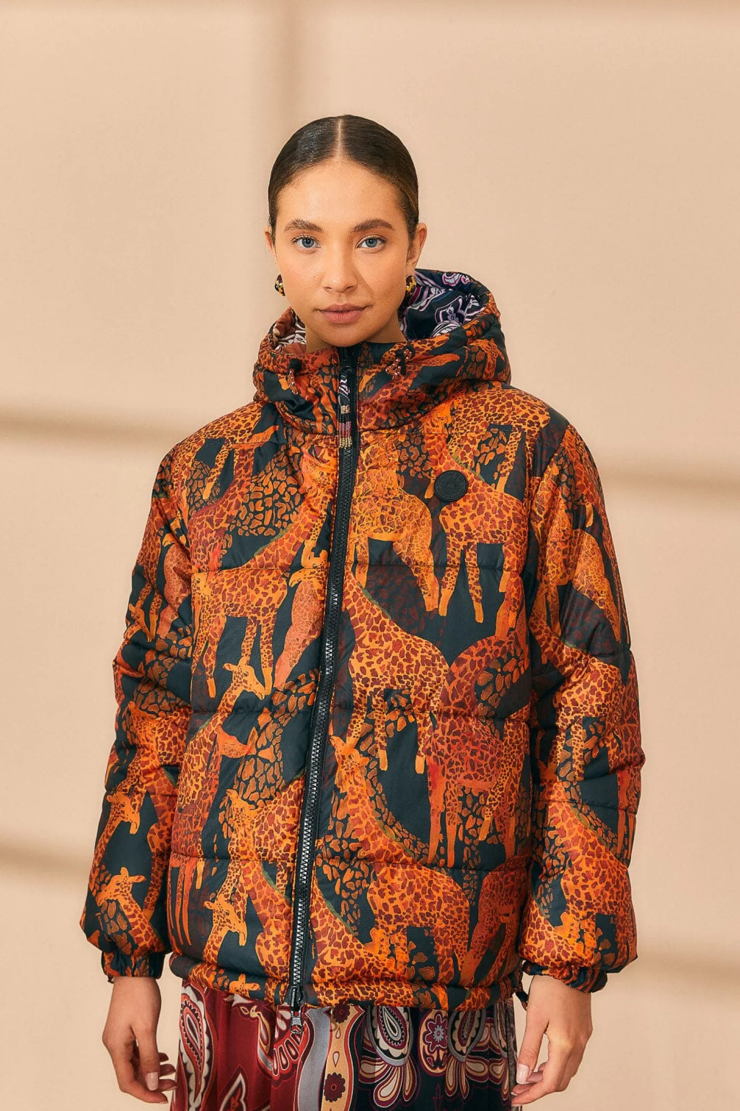 FARM Rio BLACK SWEET MERMAIDS REVERSIBLE PUFFER JACKET