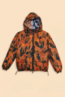 FARM Rio BLACK SWEET MERMAIDS REVERSIBLE PUFFER JACKET