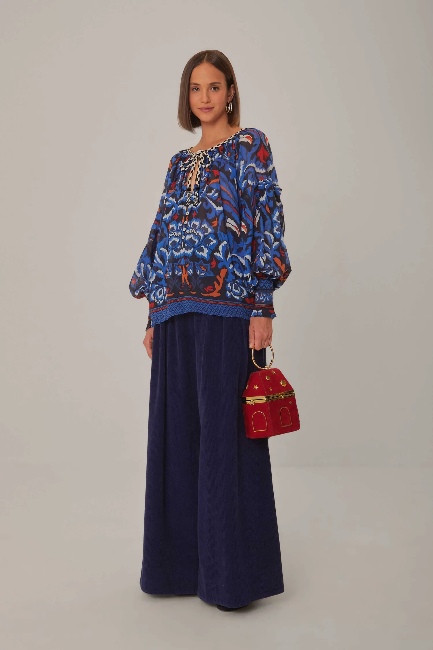 FARM Rio BLACK TOUCANS SCARF BLOUSE